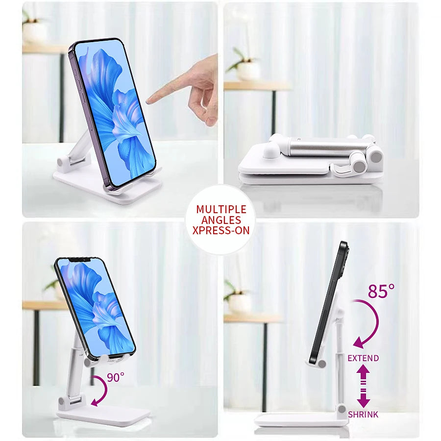 Foldable Adjustable Phone & Tablet Stand | Portable Desktop Holder