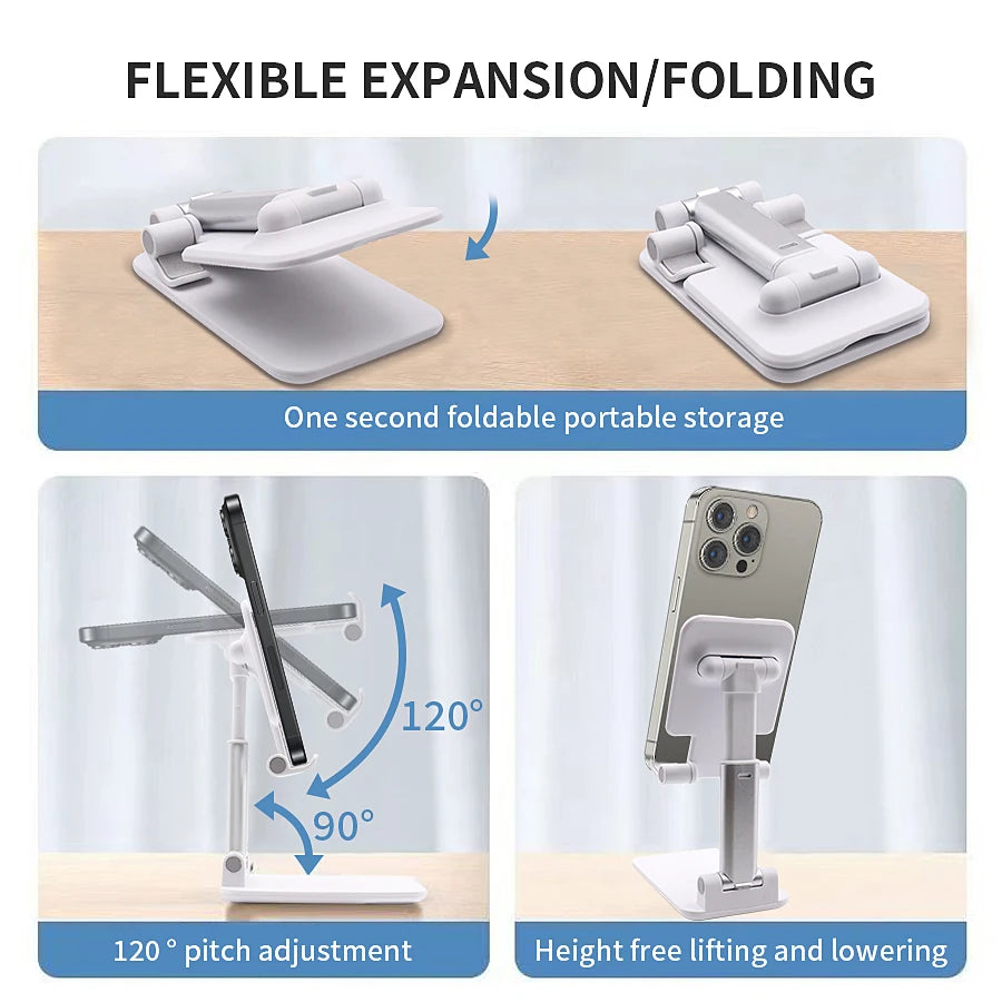 Foldable Adjustable Phone & Tablet Stand | Portable Desktop Holder