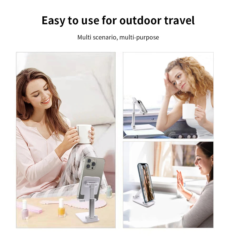 Foldable Adjustable Phone & Tablet Stand | Portable Desktop Holder